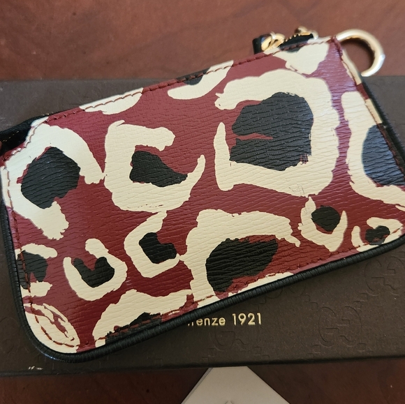 Gucci Leopard Print Betty Card Holder Wallet Keychain - Picture 2 of 9